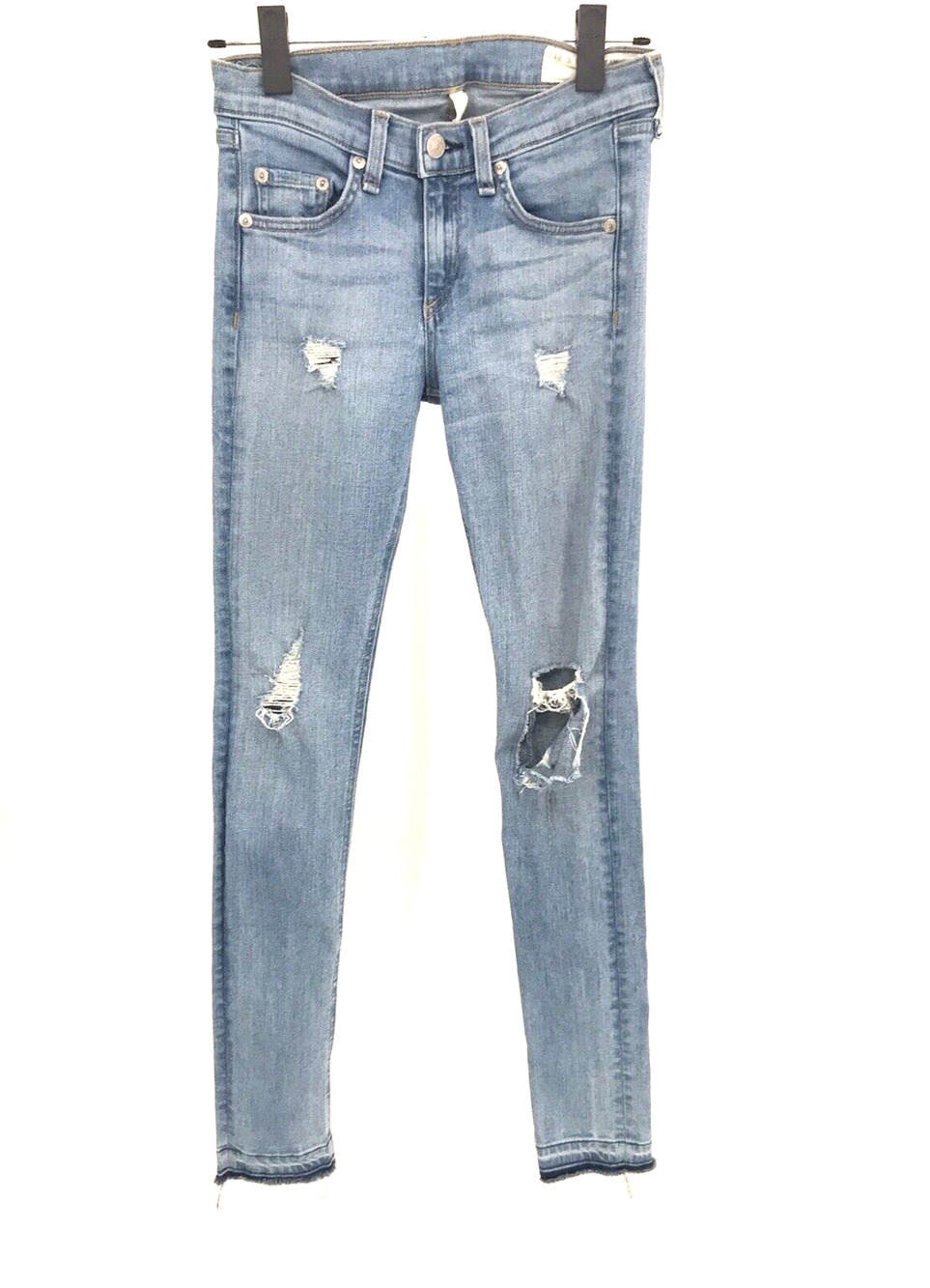 Rag & Bone Women's Bromley Light Wash Distressed Skinny Jeans Size 26